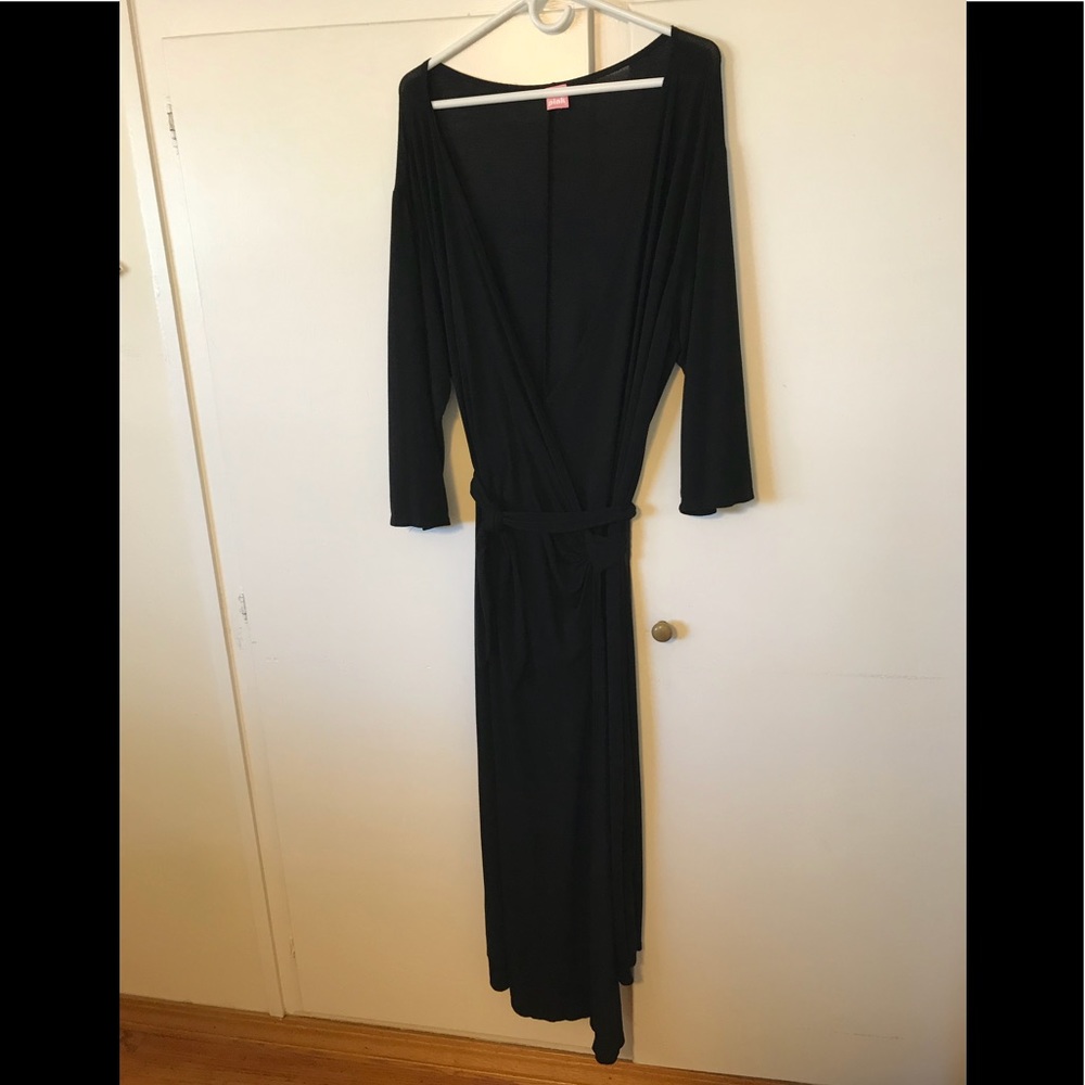 Long Black Wrap Dress
